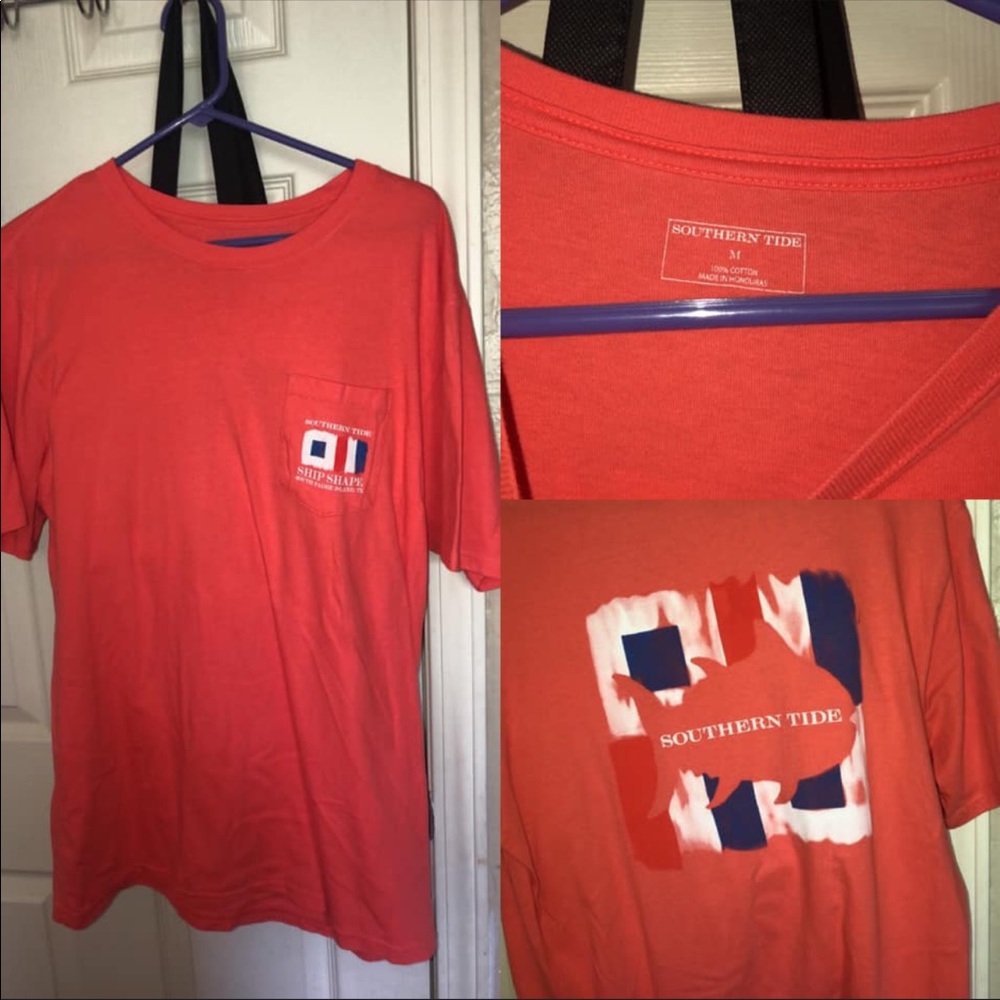 bright pink/ orange ship shape t shirt